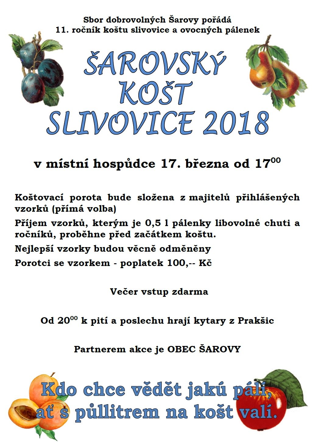 Šarovský košt slivovice