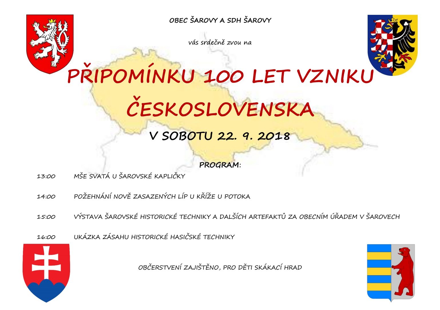 Připomínka 100 let vzniku Československa