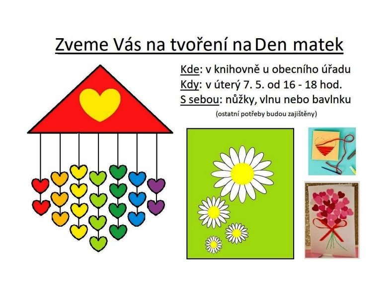 Pozvánka na tvoření na Den matek 2019