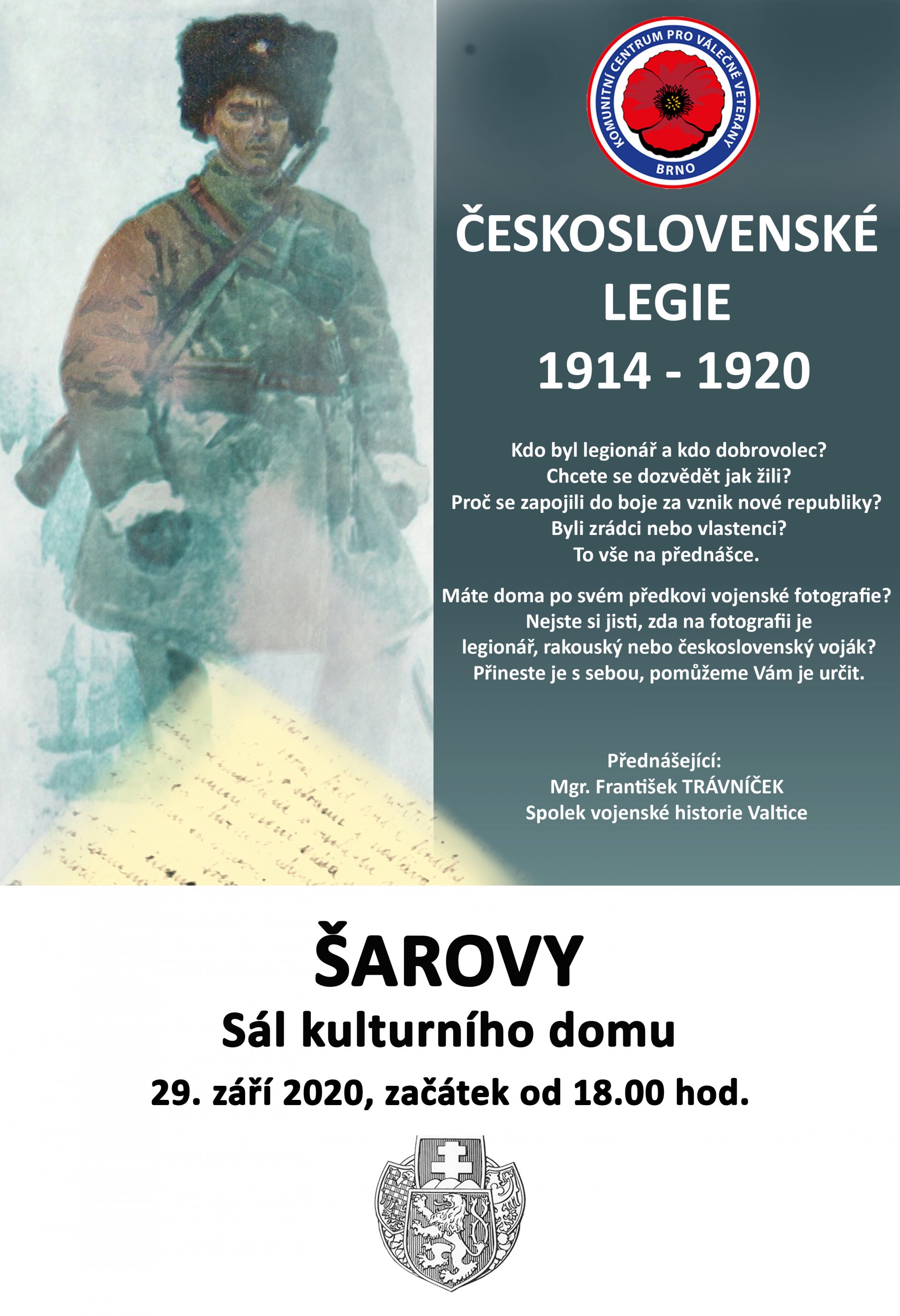 Přednáška - ČESKOSLOVENSKÉ LEGIE 1914 - 1920