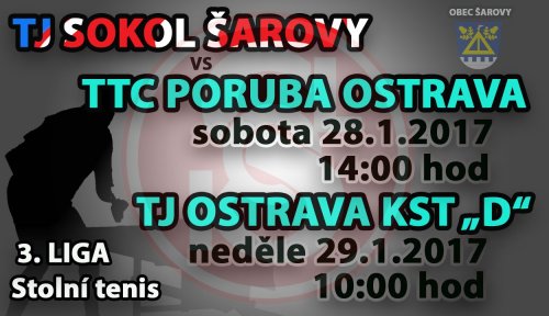 TJ Sokol Šarovy "A" - TTC Poruba Ostrava, TJ Ostrava KST "D"